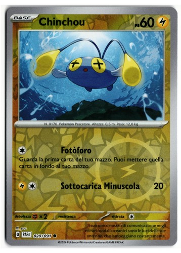 Pokémon chinchou 020 - pokémon, 020/091